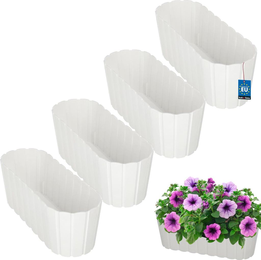 KOTARBAU® 4 pcs Jardinière Exterieur Plastique 40x13x13 cm Image du produit 
