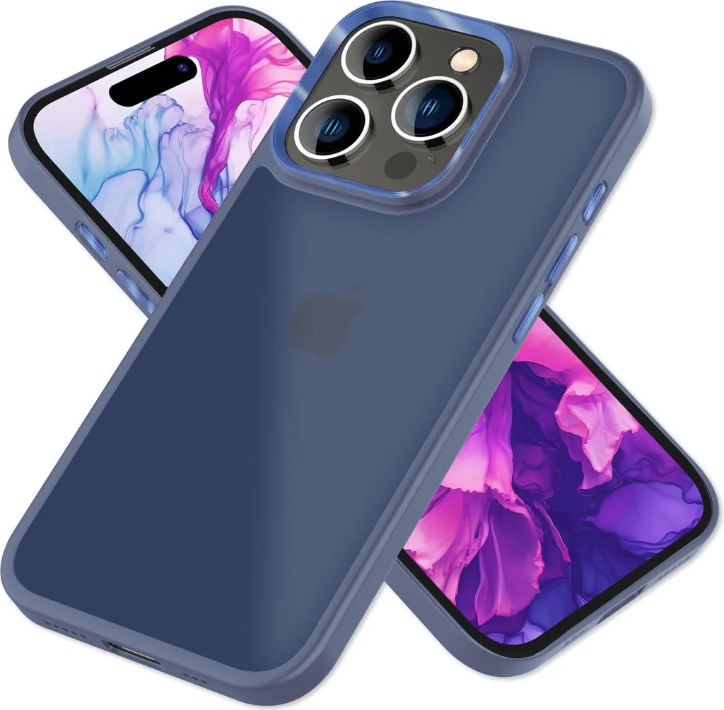 Custodia iPhone 15 Pro Max Blu Smerigliata Magnetica - Lusso Hybrid
