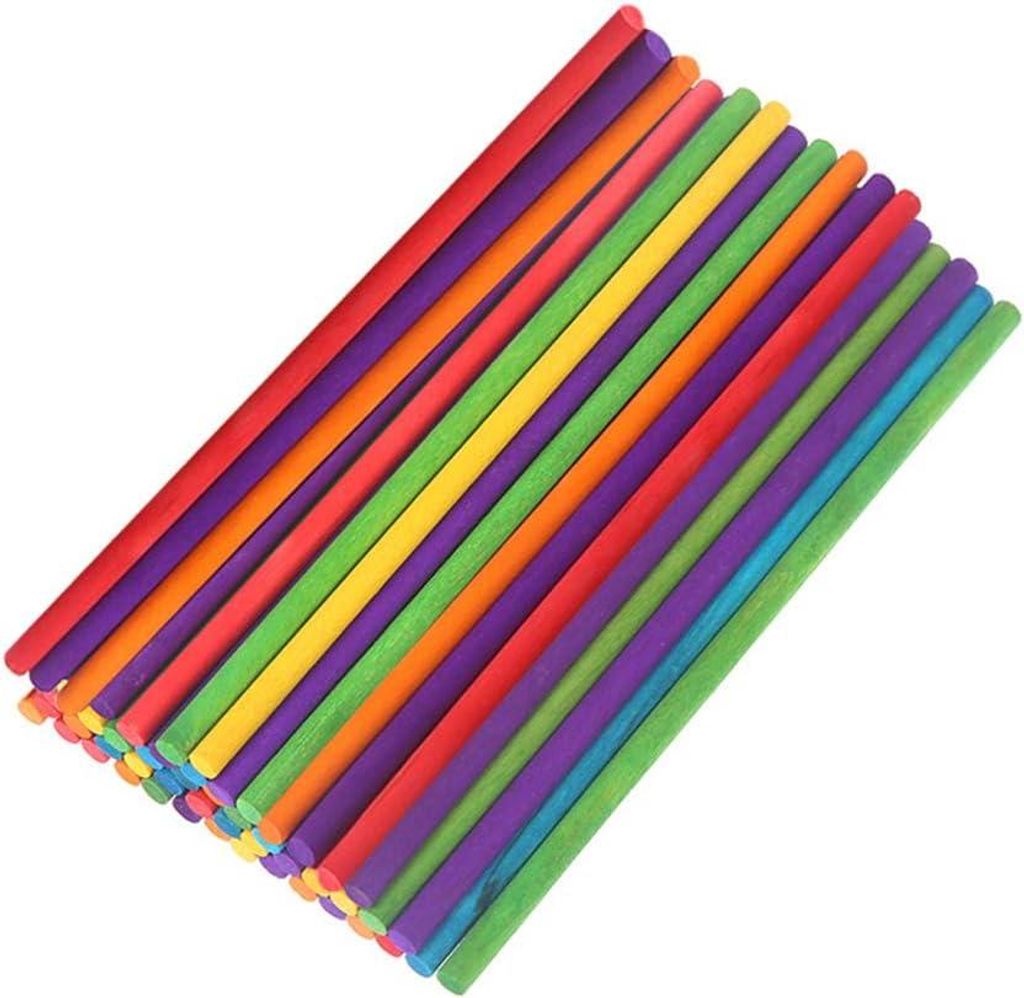Holzstäbchen rund bunte Modelle 20 x 0,5 cm 100 Stück