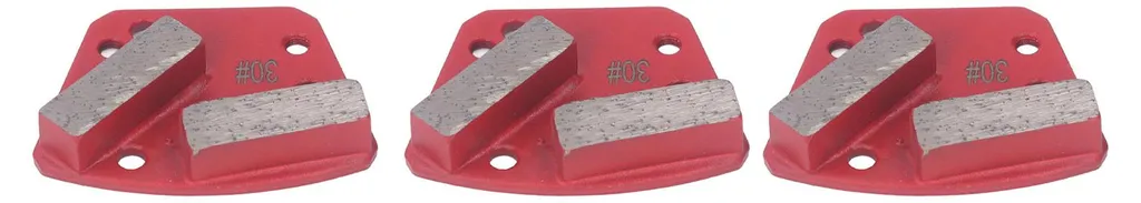 3 Patins de Ponçage Diamantés Grain 30 pour Sol en Béton Forme Trapèze