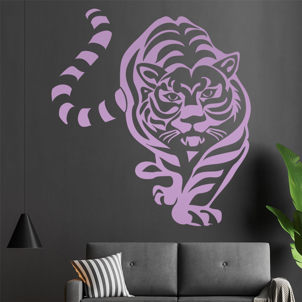 Tiger Wandtattoo in 6 Größen - Wandaufkleber Wall Sticker - Dekoration, Küche, Wohnzimmer, Schlafzimmer, Badezimmer
