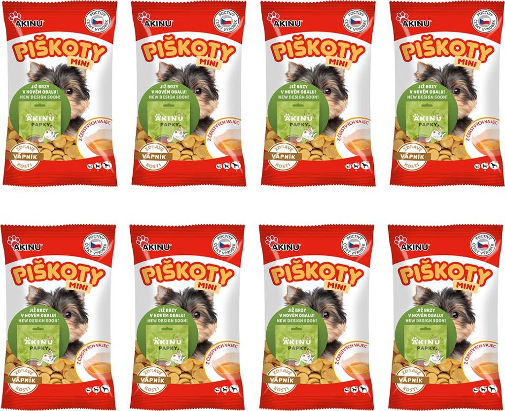 Akinu Mini piškoty s vápníkem pamlsek pro psy 8 x 120 g Obrázek produktu 
