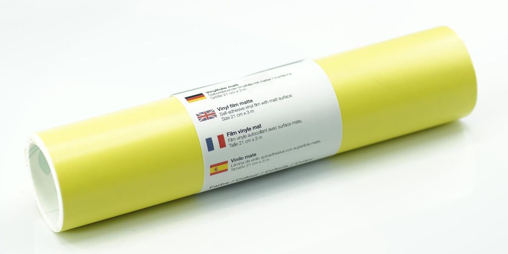 Kreativplotter Vinylfolie matt ZITRONENGELB 21x300 cm Produktbild 