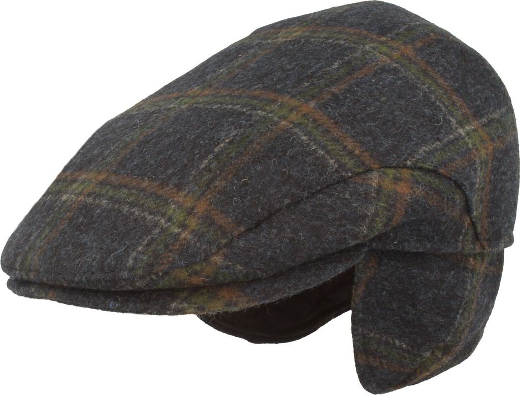 Ohrenschutz Flatcap aus Wolle von Hut-Breiter , blau, Gr. 64