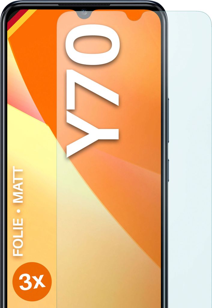 moex 3x Schutzfolie kompatibel mit vivo Y70 - Displayschutzfolie Anti Reflex Folie, Matt