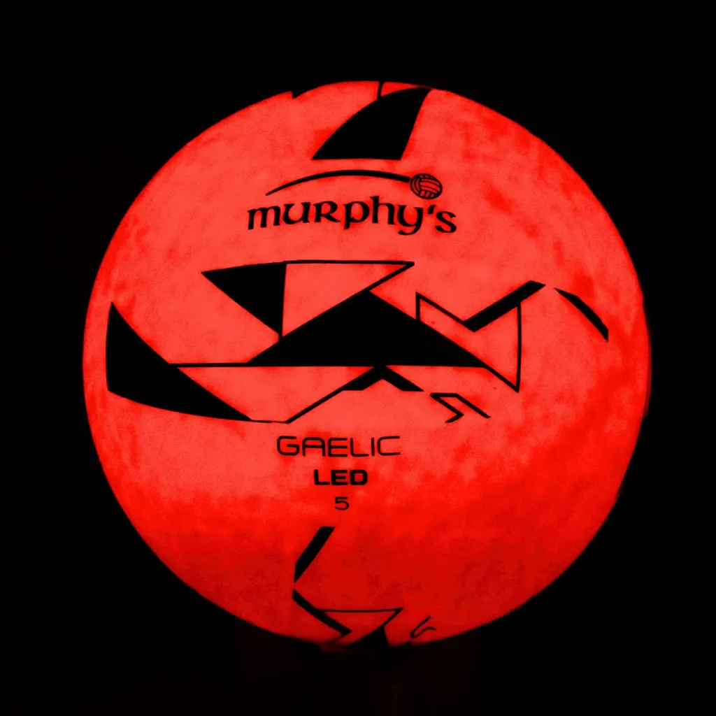 Ballon de Football Gaélique Lumineux à LED Murphy's Taille 5 Fluo Noir