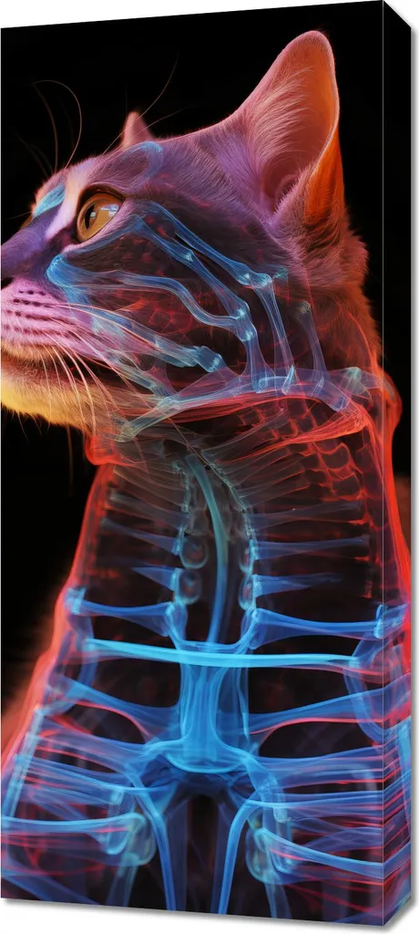 Quadro Vintage Anatomia del Gatto 40x90 cm - Stampa Artistica Retro