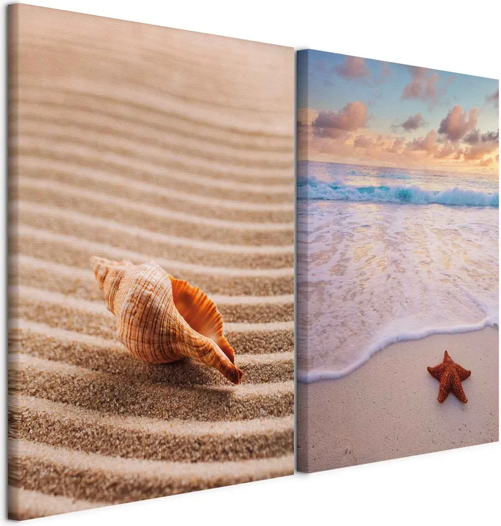 Duo Quadri Mare Murando 40x30cm - Arredo Parete Mare Effetto Rilievo