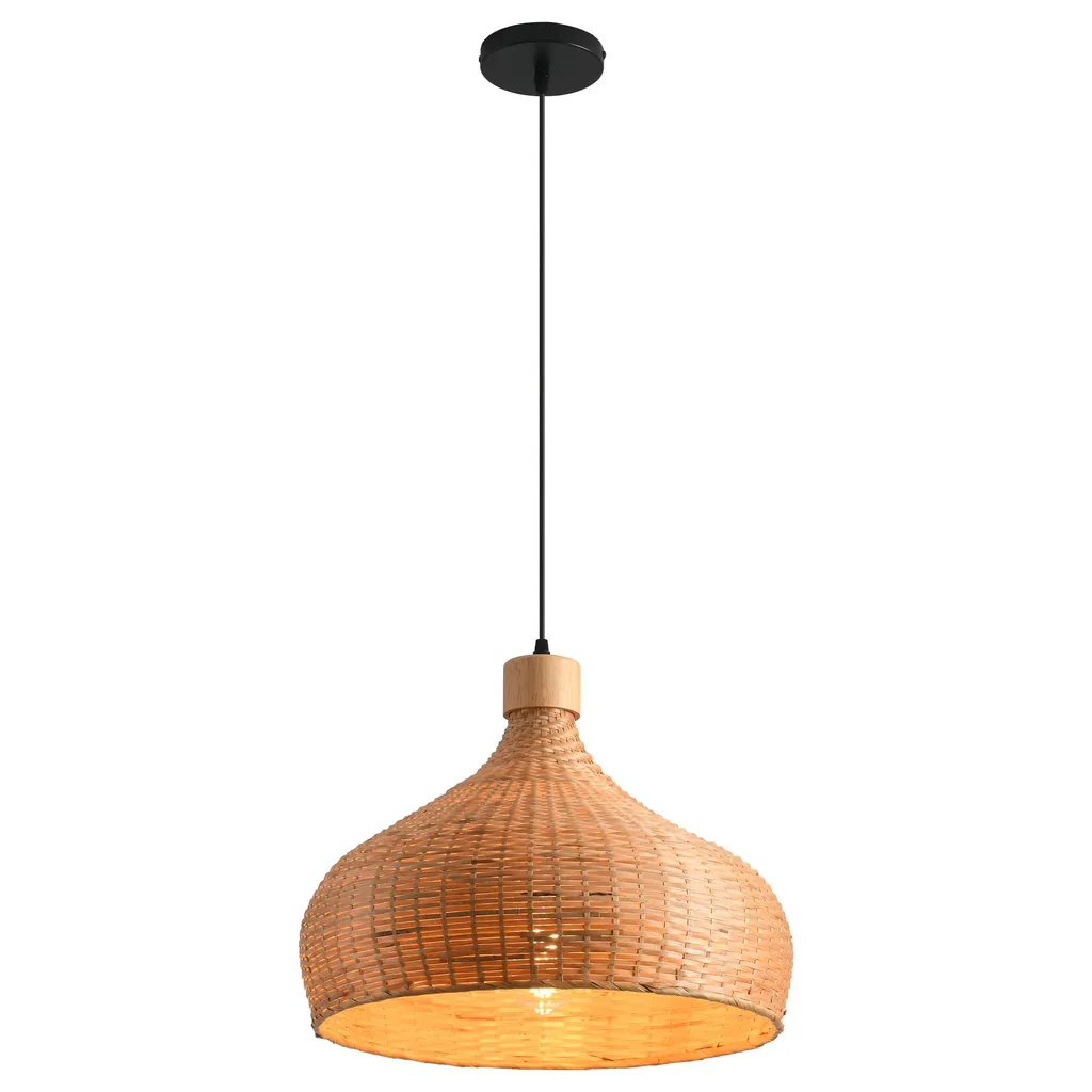 Abat-jour naturel Parrot Uncle en disques de bambou durable Ø45cm E27