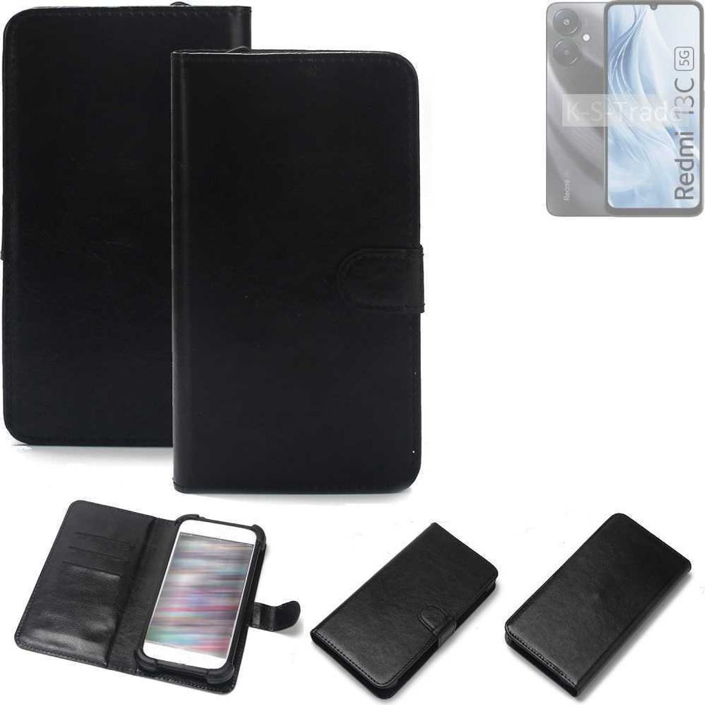 K-S-Trade Handyhülle Schutzhülle kompatibel mit Xiaomi Redmi 13C 5G Handy Schutz Hülle Handyhülle Bumper schwarz 1x
