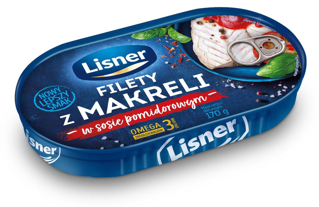 Lisner Filety z makreli w sosie pomidorowym 170 g Zdjęcie produktu 