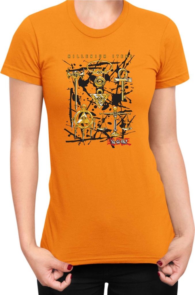 Damen T-Shirt Japan Manga Anime Comics Yu Gi 020, Lady S / Orange