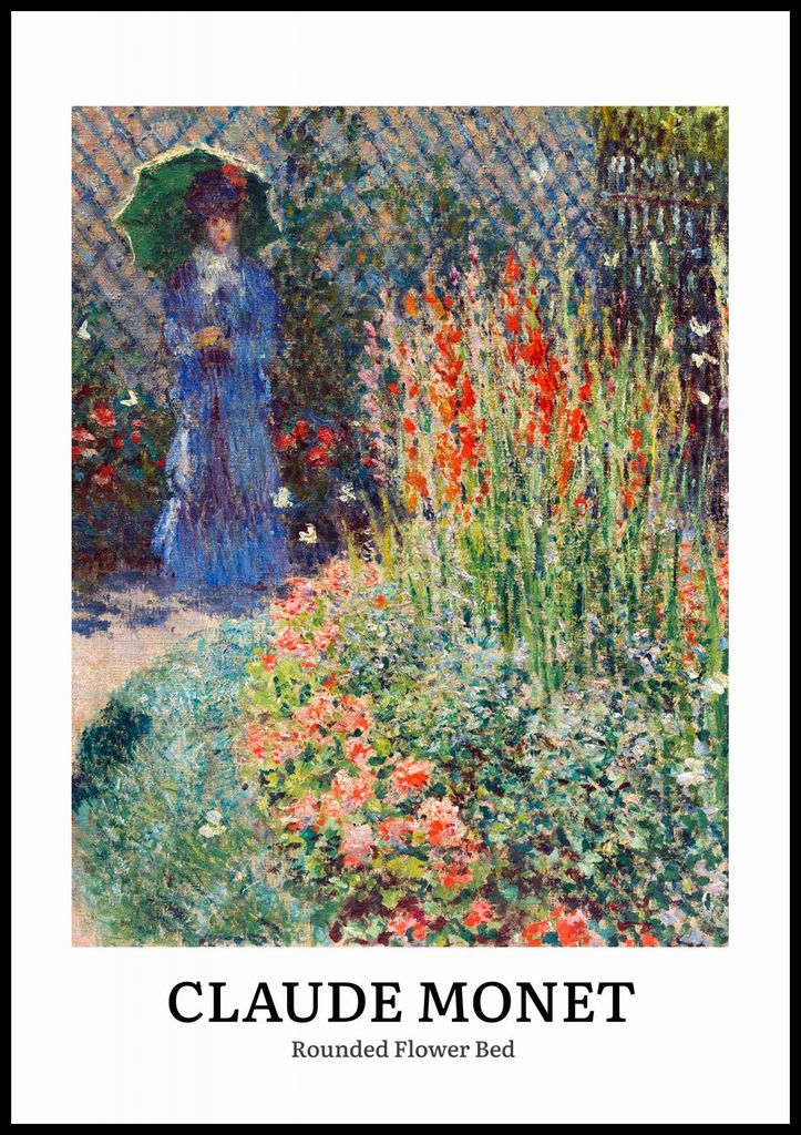Plakat 70x100cm Design Blumenbeet, Monet Vintage für das Wohnzimmer