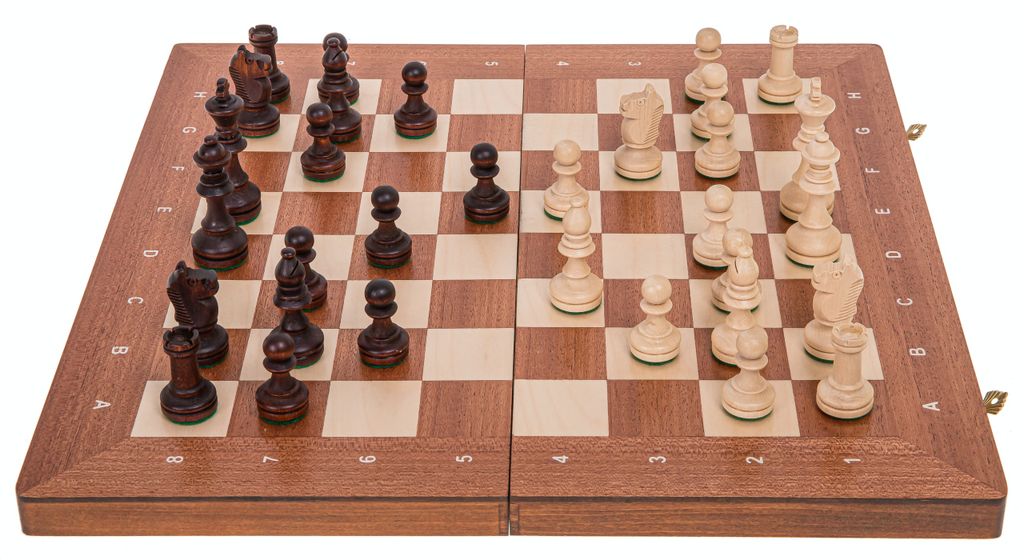 Schach Turnier Nr SQUARE Schachbrett & Schachfiguren Wenge / Metall 4 