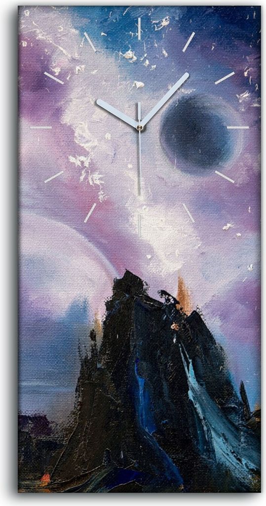 Küche Wohnzimmer Wand Leinwand Uhr 30x60 Malerei Abstrakte Produktbild 