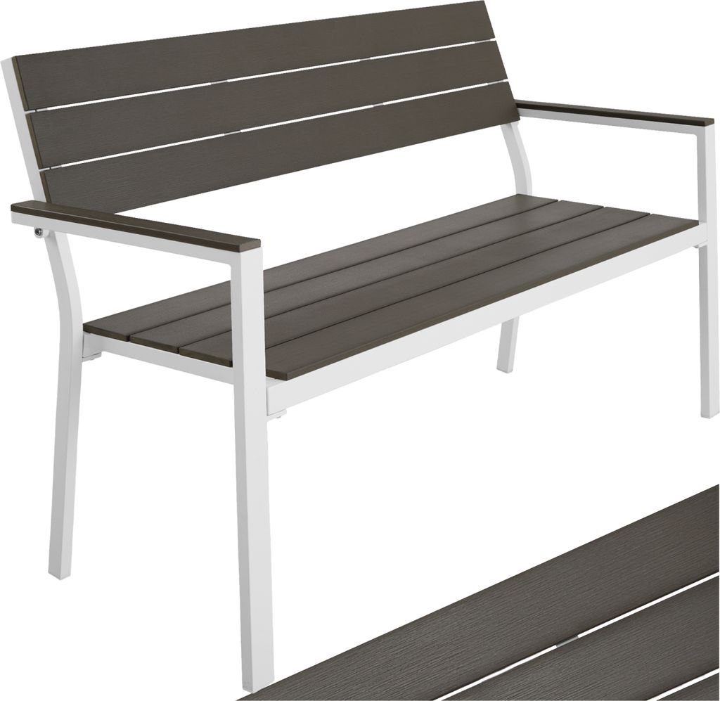 Gartenbank Line 2-Sitzer mit Aluminiumrahmen 128x59x88cm - Produktbild 
