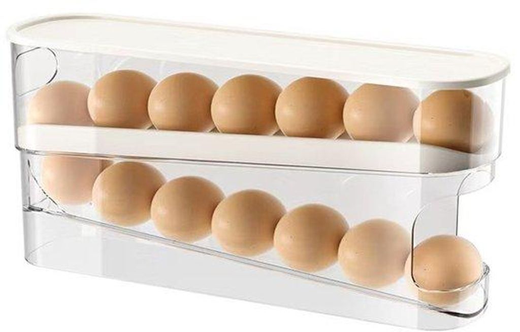 Automatische eierhouder voor in de koelkast, compacte eierrek, koelkasthouder, 1 stuk