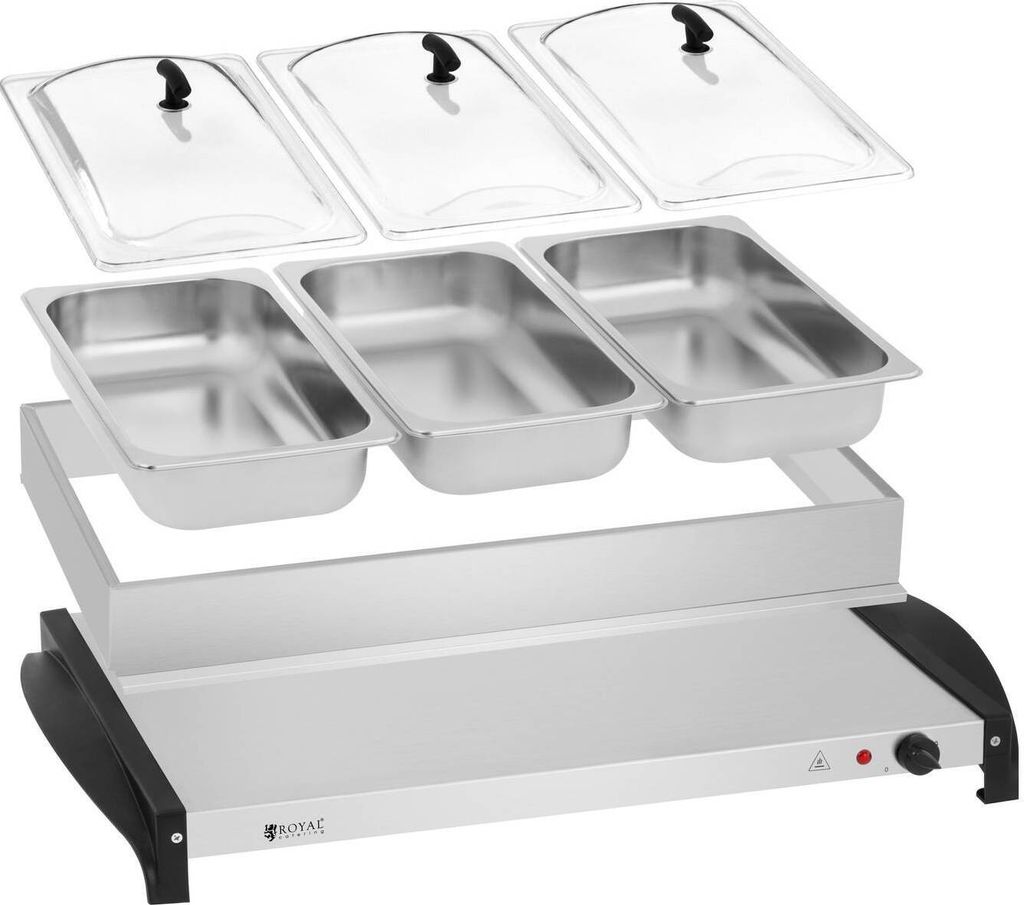 Royal Catering Elektrischer Speisenwärmer für 3 Behälter, Produktbild 