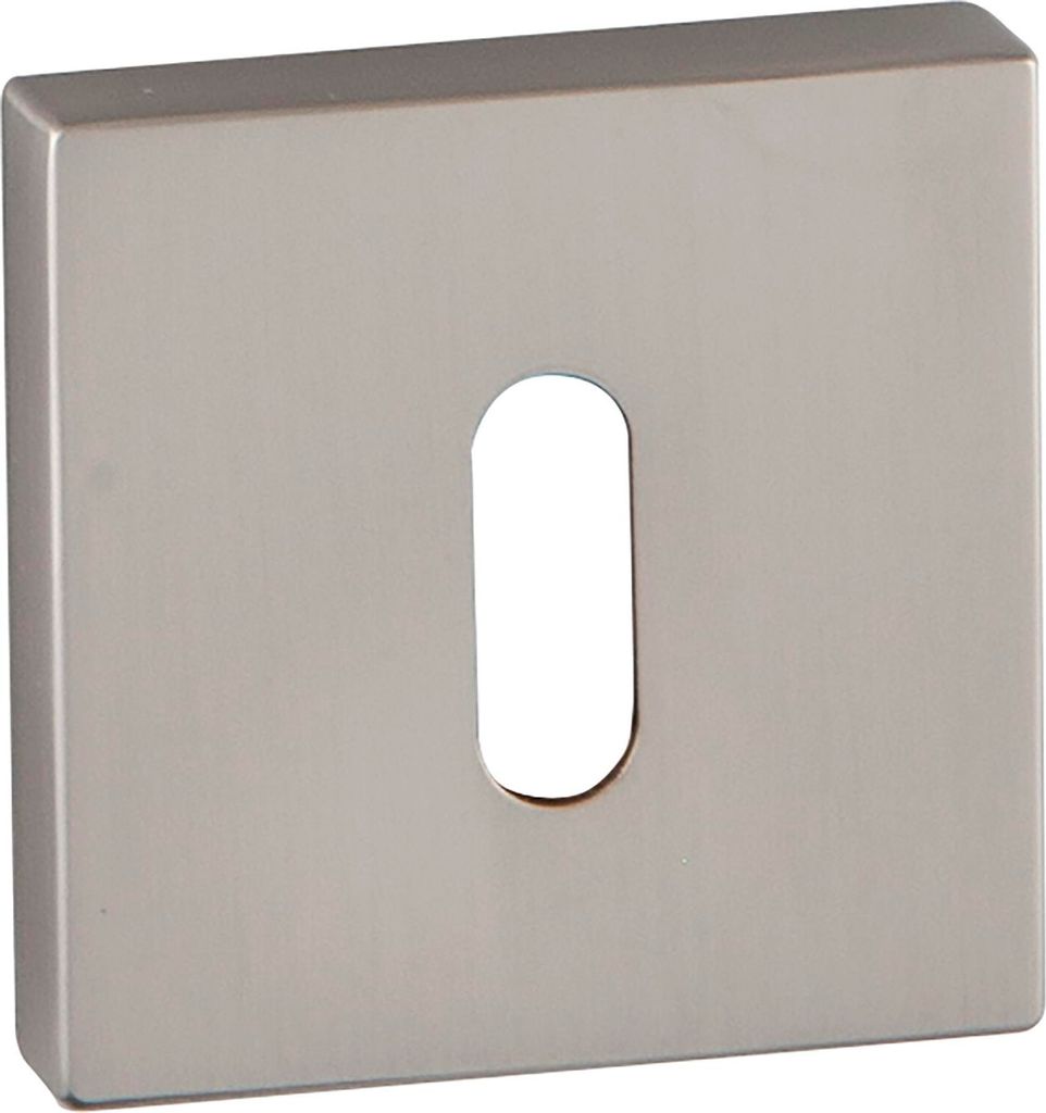 Marchesi Schlüsselrosette BB 52x52 mm Zamak vernickelt matt Eckige Türrosette in edlem Nickel-Finish