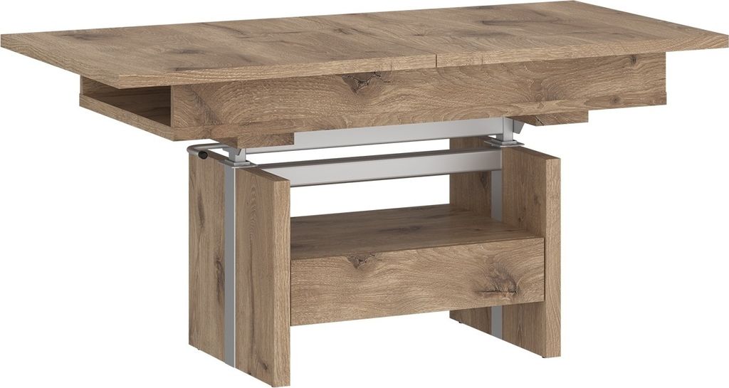 Couchtisch >CORTADO< ausziehbar bis 150cm, höhenverstellbar bis 72cm, in Viking Eiche Nachbildung - 110/150x56/72x65cm (BxHxT)