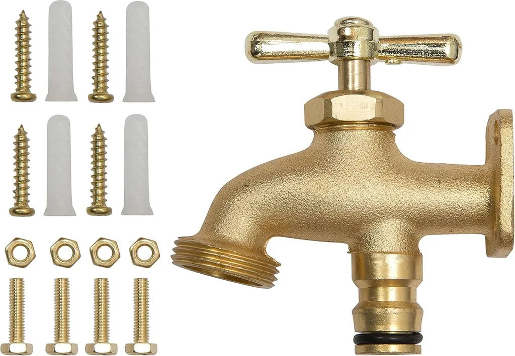 Robinet de jardin double - Laiton antigel pour arrosage et nettoyage 2-en-1