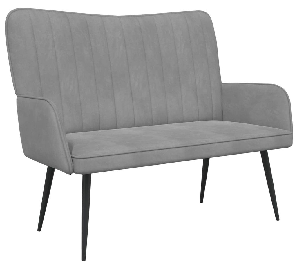 Eleganten-Stil Zweisitzer Sofa - robusten und stabilen - Loveseat/Loungesofa für Wohnzimmer - Hellgrau 115x61x87 cm Samt - Klassische Sofas - Möb...