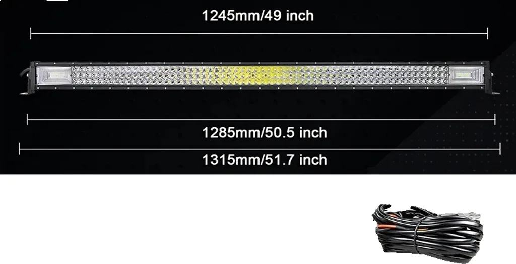 Projecteur LED 540W puissant IP67 de 50 pouces, faisceau droit haute clarté