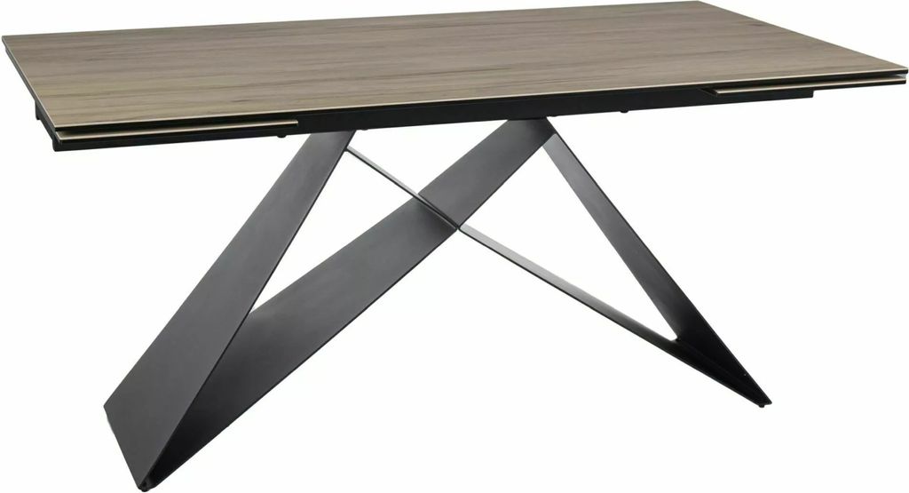 Ausziehbarer Esstisch 160(240)x90 VIDOR - hellbraun/schwarz