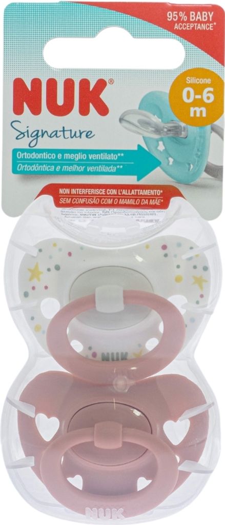 NUK Signature Silikon Schnuller 0-6m x2 Produktbild 