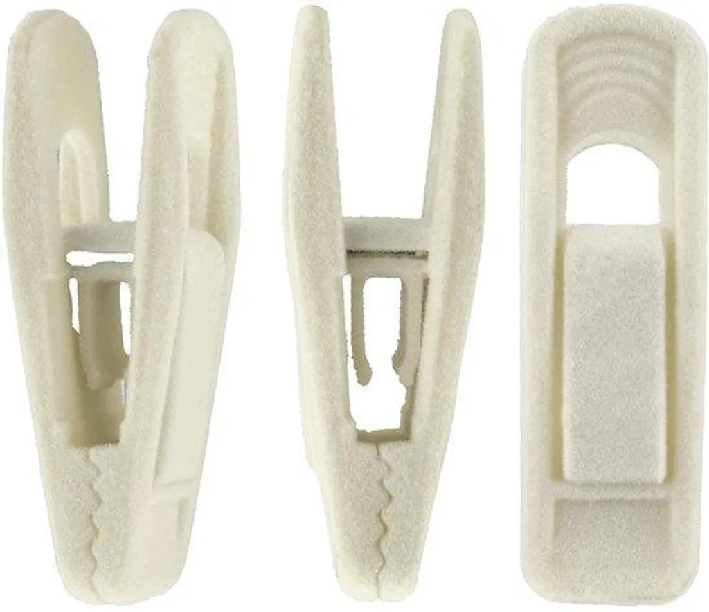 Pinces à linge anti-traces et antidérapantes - Beige velours - 20 unités