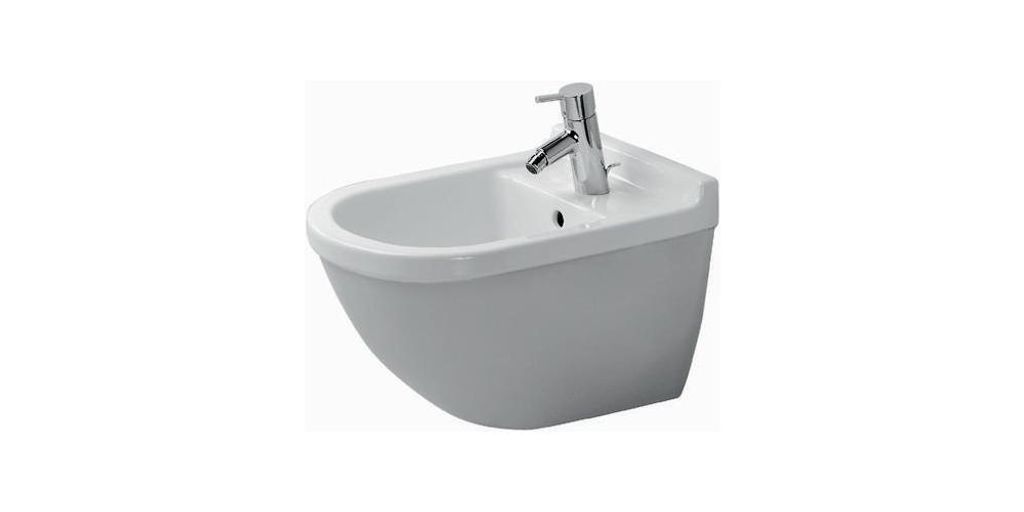 Duravit Wand-Bidet STARCK 3 mit Überlauf, Hahnlochbank, 360 x 540 mm, 1 Hahnloch weiß
