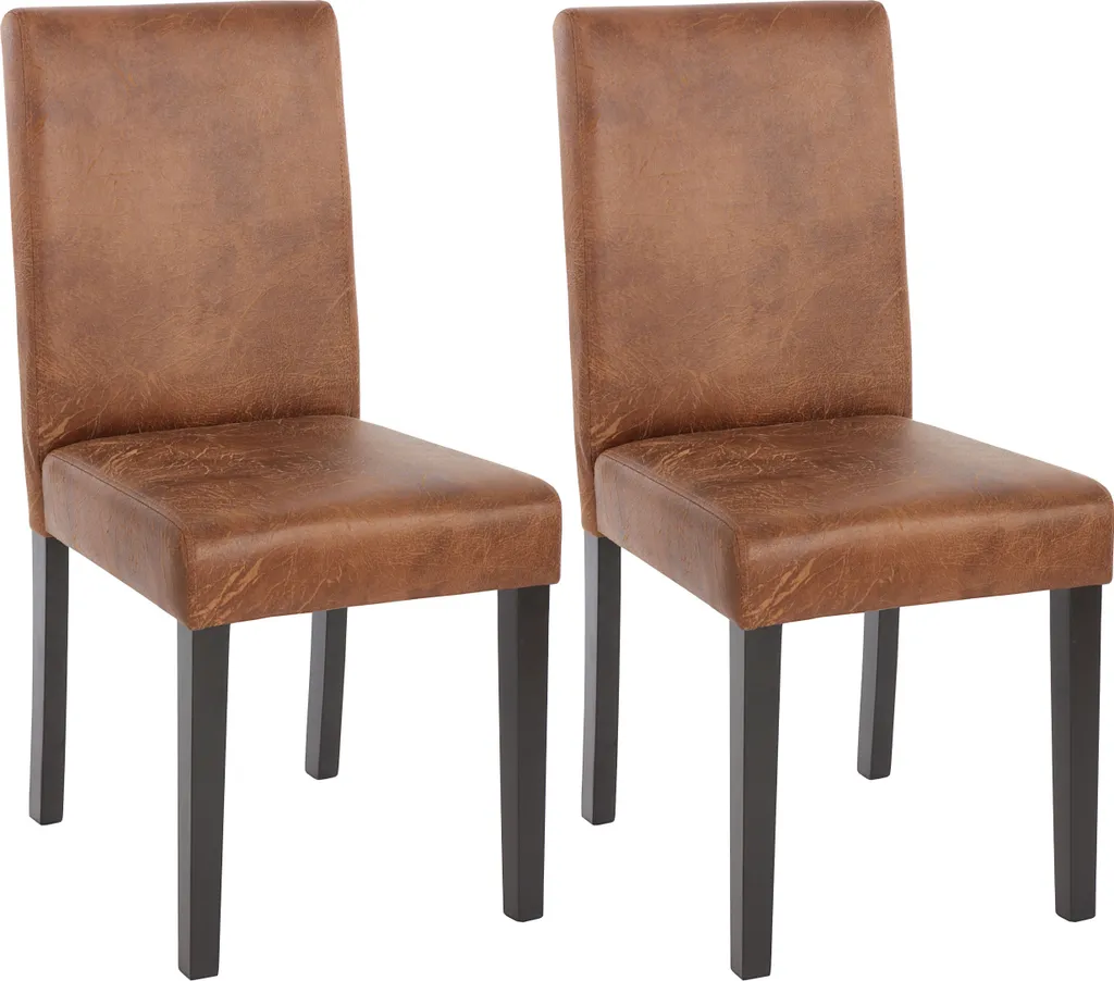 Sedie Sala da Pranzo Littau | Tessuto Chic e Gambe Dark Wood