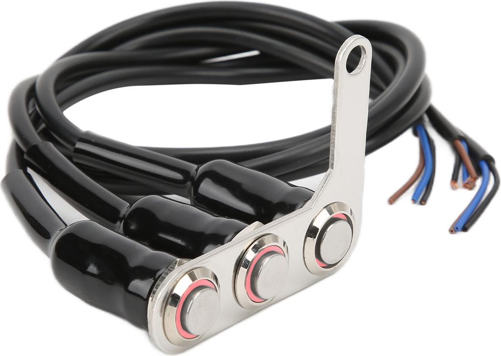 Motorrad-Lenkerschalter, LED, Edelstahl, wasserdicht, für Horn-Scheinwerfer-Spot-Lampe