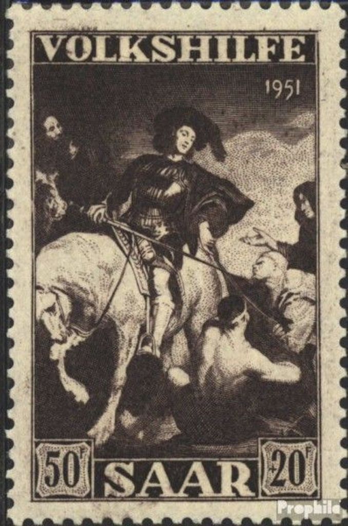 Briefmarken Saarland 1951 Mi 313 postfrisch Volkshilfe: Gemälde (II)