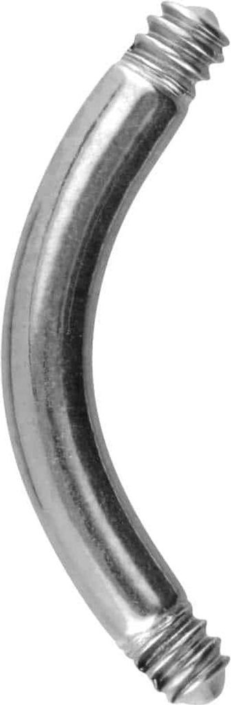 Bauchnabel-Piercing, Rook Piercing Chirurgenstahl Banane ohne Kugeln Silber Stablänge: 7mm | Stabstärke: 1,6mm