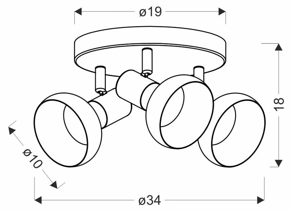 Plafonnier Puerto bois marron 3xE14 solution éclairage design et compact
