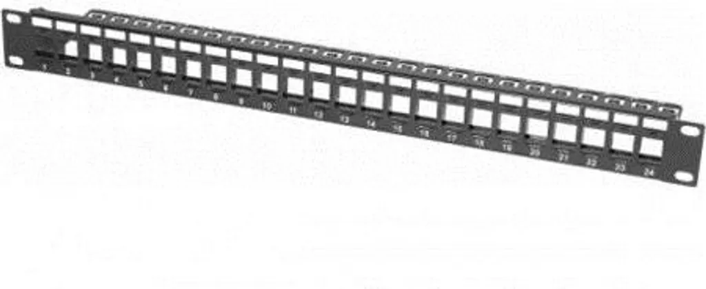 Panneau support de 24 modules Keystone pour rack réseau 19 pouces noir