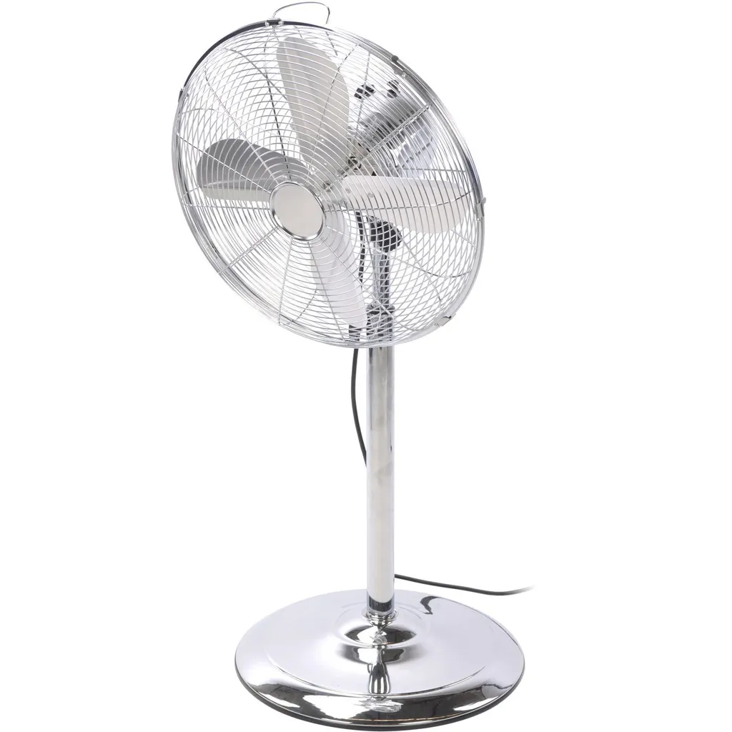 Ventilateur sur pied silencieux argenté 40 cm pour chambre et pièce à vivre