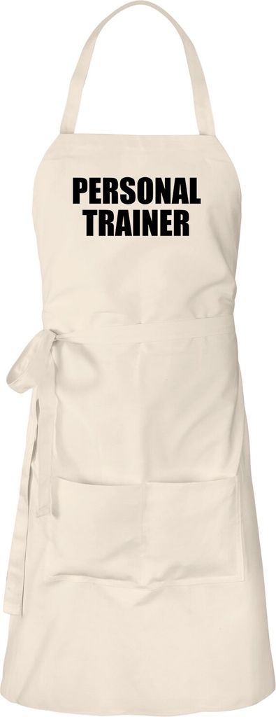 Huuraa Schürze Personal Trainer Training Natur mit Taschen Baumwolle Kochschürze Geschenkidee