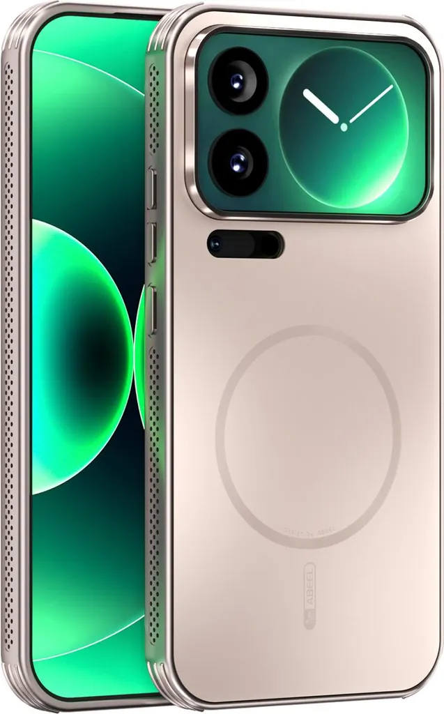 Cover magnetica per Xiaomi 17 Pro Max, custodia opaca in PC+TPU con protezione per le lenti, cover antiurto con dissipazione del calore Oro