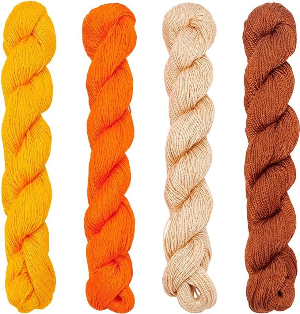 Sashiko Garn Paket - 4x 100m - Sonnenuntergang Farben - Baumwollstickgarn für japanisches Quilten und Sticken