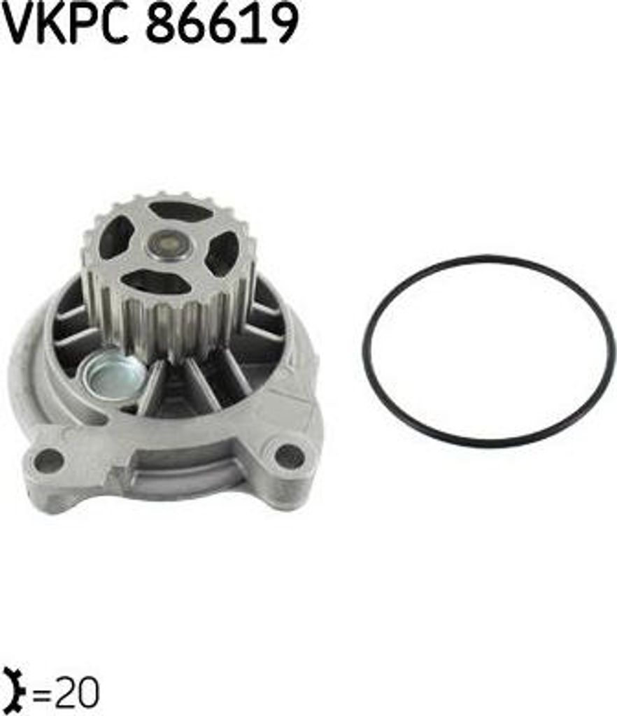 SKF VKPC86619 Wasserpumpe, Motorkühlung OE 074121004 kompatibel mit Crafter, A6 4A, Transporter IV