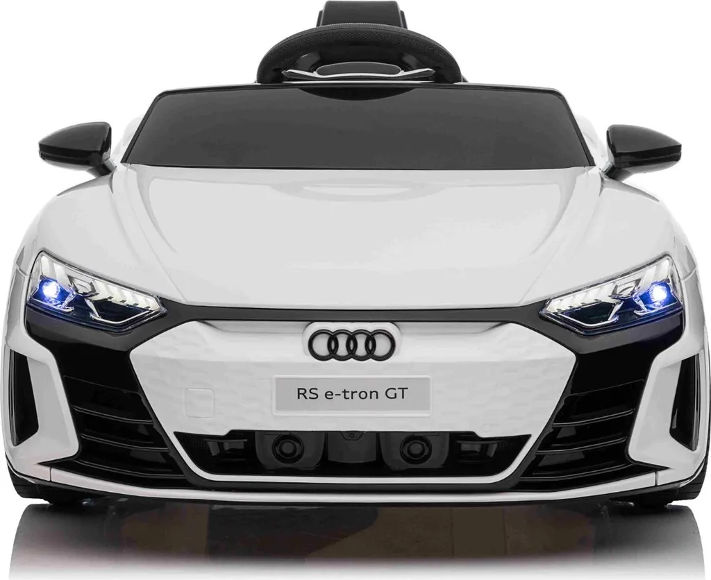 Audi RS E-tron GT Blanche 12V pour Enfant avec Télécommande Parentale