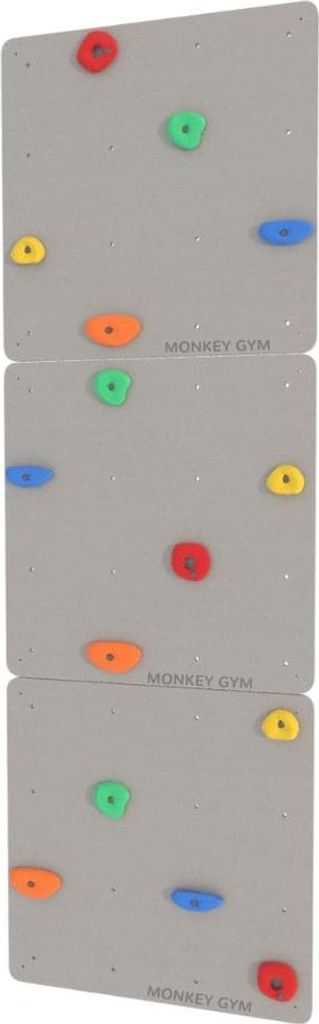 Kletterwand Quadrat 3 grau - farbige Griffe