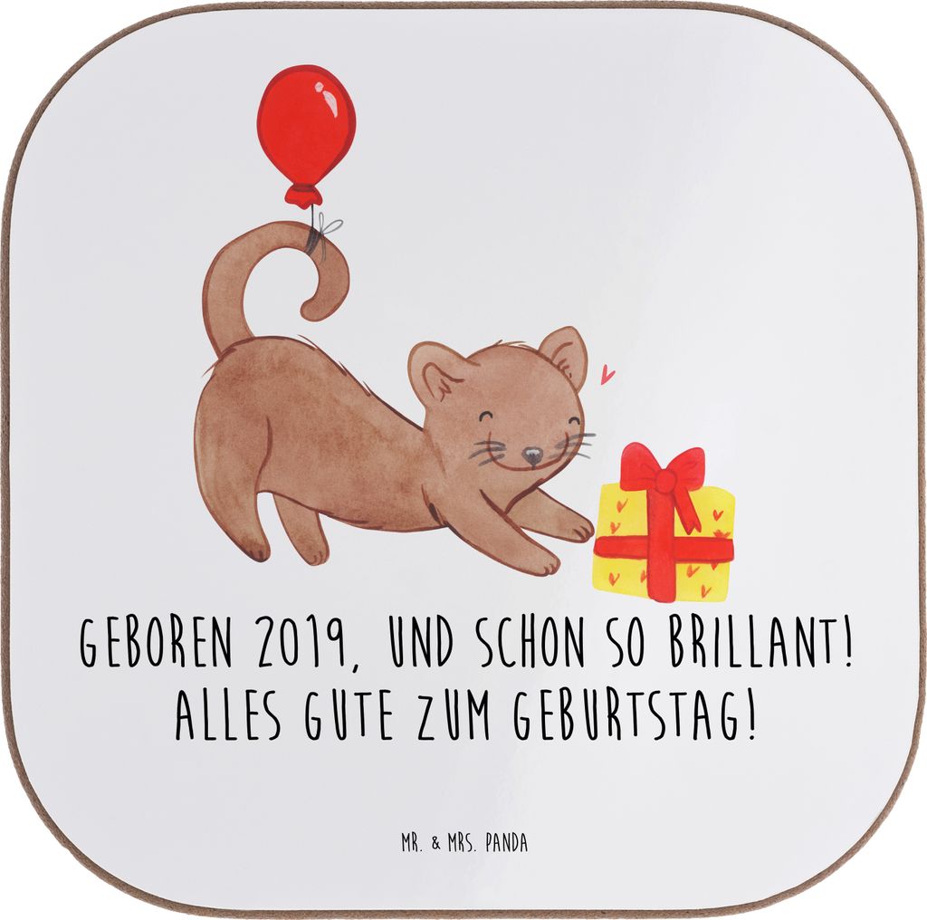 Mr. & Mrs. Panda Untersetzer für Gläser 2019 Geburtstag - Weiß - Geschenk, Alter, Coaster, Geburtstagsideen, Tischuntersetzer, gläseruntersetze...