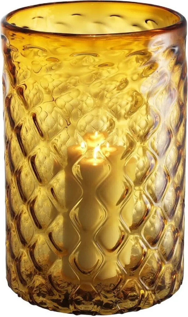 Chandelier de luxe en verre jaune Casa Padrino design chic H. 44 cm