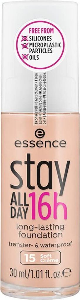 Essence Cosmetics Langanhaltende Make-up-Basis für den ganzen Tag, 16 Std. 15 30 ml