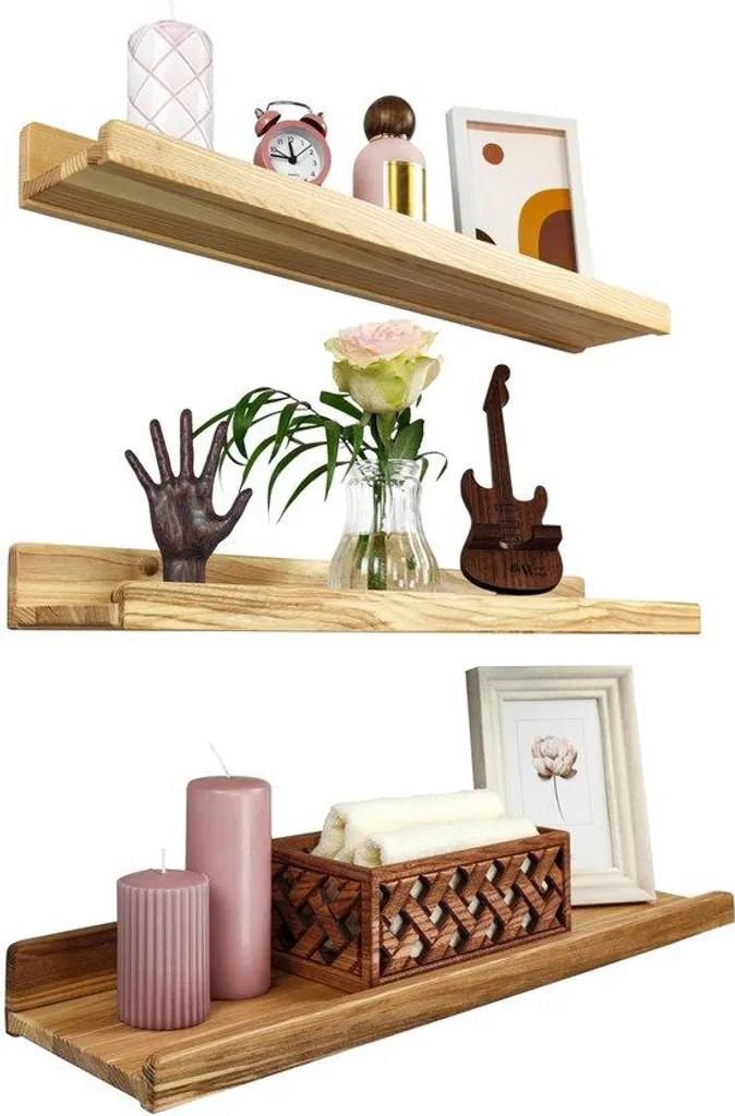 Étagère murale gain de place 60 cm en bois pour organiser votre intérieur