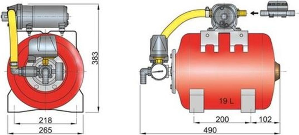 Vetus Wasserdruckanlage 24V 19l