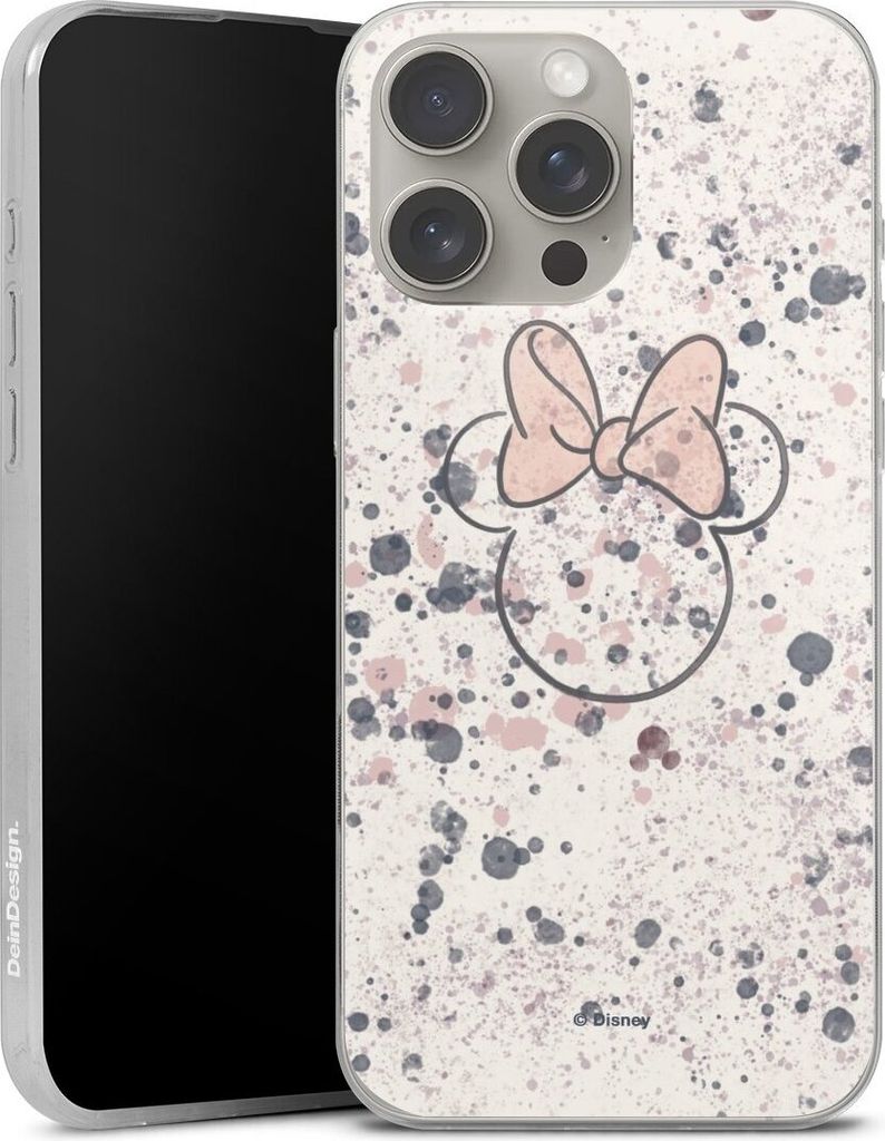 DeinDesign Slim Hülle für Apple iPhone 16 Pro Max Silikon Case Ultra Dünn Handyhülle Disney Minnie Mouse Wasserfarbe